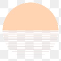 PNG Pastel orange sun aesthetic design element