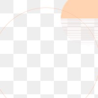 PNG round border frame in pastel orange on transparent background