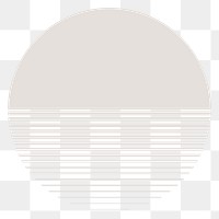 PNG gray moon aesthetic design element on transparent background
