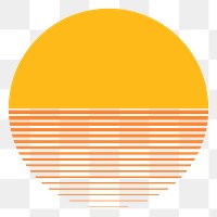 Png orange sun aesthetic design element