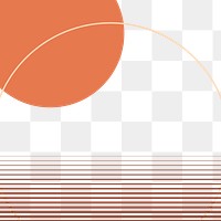 PNG orange circle geometric background png in minimal style