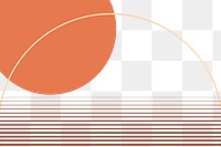 PNG orange circle geometric background png in minimal style