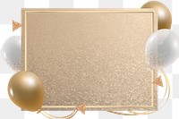 Luxurious new year festival png frame gold balloons