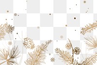 Golden png Christmas tree festive snow flakes