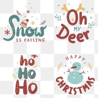 Christmas wish typography png cute social media sticker