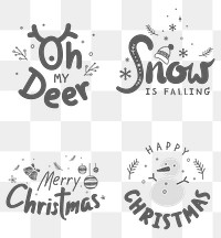 Xmas typography png festive holiday social media sticker