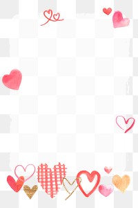 Heart patterned frame png Valentine's Day design