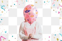 Png party balloon mockup on transparent background