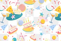 Png pattern birthday party transparent background