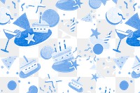 Png birthday party bluepattern transparent background