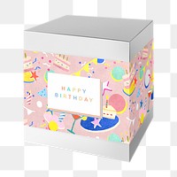 Png gift box mockup on transparent background