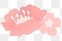 Png cherry blossom sticker flower element