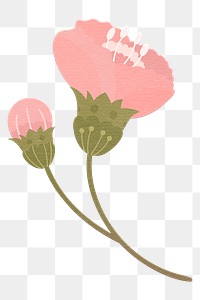 Png cherry blossom sticker flower element