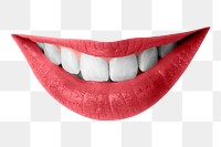 PNG smiling lips with teeth closeup sticker