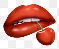 Cherry png sexy lips Valentine&rsquo;s day design element