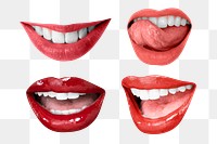 Sexy PNG lips expression stickers Valentine&rsquo;s day theme set
