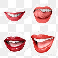 PNG sexy red lips sticker collection