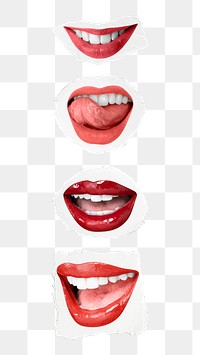 Png flirty lips stickers for Valentine&rsquo;s day collection