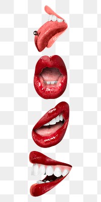Png lip sticker expression cool Valentine&rsquo;s day collection