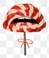 Png lollipop lips Valentine’s day theme sticker