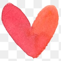 Watercolor pink heart sticker png Valentines day 