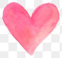 Watercolor pink heart sticker png Valentines day<br /> 