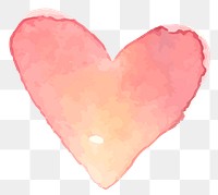 Watercolor pink heart sticker png Valentines day<br /> 