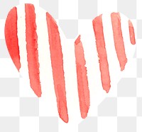 Striped watercolor heart sticker png valentine&#39;s day