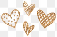 Golden heart collection png valentine&#39;s day
