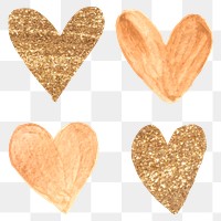 Golden heart collection png valentine&#39;s day 