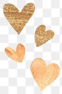 Golden heart collection png valentine&#39;s day 