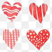 Red heart collection png valentine day edition