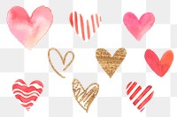 Colorful heart set collection png valentine&#39;s day edition