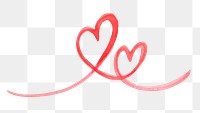 Brushstroke heart png valentines day illustration
