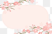 Pink PNG floral border Japanese cherry blossom