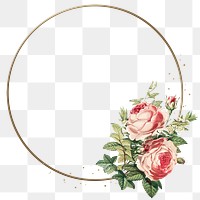 Png flower frame pink vintage illustration