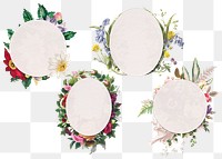 Floral png frame botanical badges