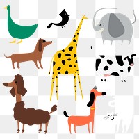 9 png animals cute journal stickers