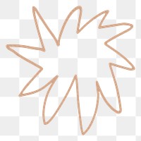 Png doodle style drawing brown design element