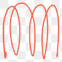 Png red doodle line art design element