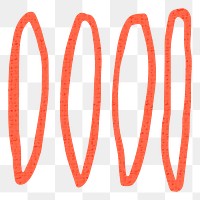 Png red ellipse circles abstract design element
