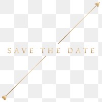 Badge png save the date wedding invitation golden luxurious arrow