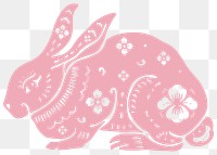 Png year of rabbit pink Chinese horoscope animal illustration