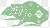 Png year of rat green Chinese horoscope animal illustration