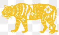 Png year of tiger yellow Chinese horoscope animal illustration