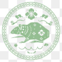 Png Year of rat badge green Chinese horoscope zodiac sign