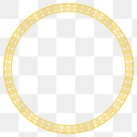 Png frame Chinese traditional Lu symbol pattern in yellow circle