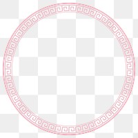 Png frame Chinese oriental pattern in pink circle