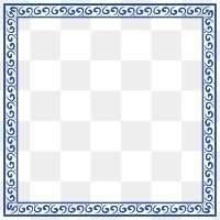 Frame png oriental pattern blue square in Chinese New Year theme