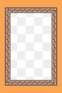 Frame png oriental pattern blue square in Chinese New Year theme